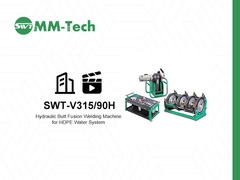 पानी प्रणाली संचालन प्रदर्शन के लिए 350 मिमी प्लास्टिक पीई पाइप बट फ्यूजन वेल्डिंग मशीन