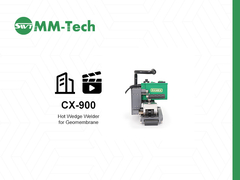 CX900 भू-झिल्ली वेल्डिंग मशीन निर्माण स्थल प्रदर्शन