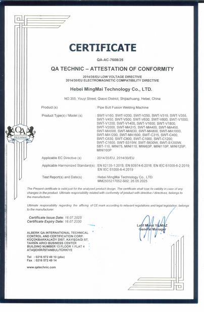 चीन Hebei Boda Plastic Technology Co., Ltd. प्रमाणपत्र